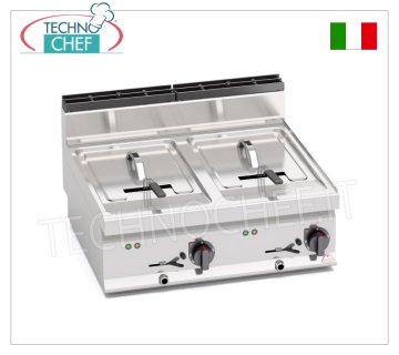 TECHNOCHEF - FRIGGITRICE ELETTRICA da BANCO, 2 VASCHE da lt.10+10, Mod.E7F10-8B