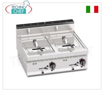 TECHNOCHEF - FRIGGITRICE ELETTRICA da BANCO, 2 VASCHE da lt.10+10, Mod.E7F10-8B FRIGGITRICE ELETTRICA da BANCO, BERTOS, Linea MACROS 700, Serie TURBO, 2 VASCHE INDIPENDENTI da lt.10+10, V.400/3+N, Kw.12,00, Peso 39 Kg, dim.mm.800x700x290h