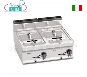 TECHNOCHEF - FRIGGITRICE ELETTRICA da BANCO, POTENZIATA, 2 VASCHE da lt.10+10, Mod.E7F10-8BS