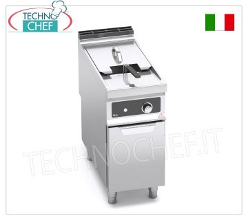 TECHNOCHEF - FRIGGITRICE ELETTRICA su MOBILE, 1 VASCA da lt.22, Mod.E9F22-4M-BF FRIGGITRICE ELETTRICA su MOBILE, BERTO'S, Linea MAXIMA 900, Serie TURBO, 1 VASCA da lt.22, Comandi Elettronici BFLEX, V.400/3+N, Kw.18,00, Peso 55 Kg, dim.mm.400x900x900h