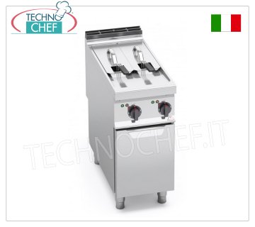 FRIGGITRICE ELETTRICA su MOBILE, VASCHE da 7+7 LITRI, Mod. E9F7+7-4M