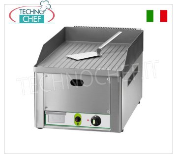 FIMAR -  Fry Top a Gas Professionale da Banco, Piastra Rigata, Mod.FRY1RM FRY TOP A GAS da tavolo, 1 MODULO con PIASTRA in ACCIAIO SABBIATO RIGATO, alimentazione a GAS METANO, in dotazione kit GPL, dimensioni est. mm 335x600x300h