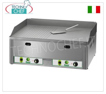 FIMAR -  Fry Top a Gas Professionale da Banco, Piastra 1/2 Rigata 1/2 Liscia,Mod.FRY2LM