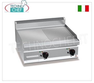 FRY TOP a GAS, PIASTRA in MULTIPAN 1/2 RIGATA e 1/2 LISCIA, modulo TOP, mod.G7FM8B-2
