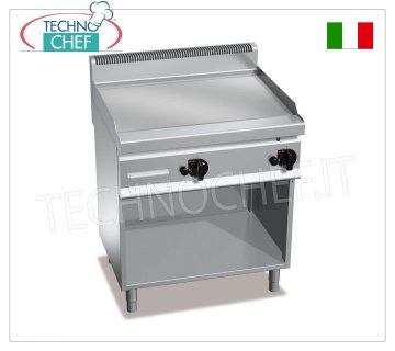 FRY TOP a GAS con PIASTRA LISCIA in MULTIPAN, su VANO, mod.G7FL8M-2