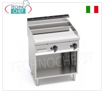 FRY TOP a GAS con PIASTRA Liscia in COMPOUND LUCIDO, Mod. G7FL8M-2/CPD