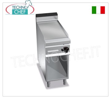 FRY TOP a GAS con PIASTRA LISCIA in MULTIPAN, su VANO, mod. G9FL4M