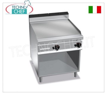 FRY TOP a GAS con PIASTRA LISCIA in MULTIPAN, su VANO, mod. G9FL8M-2