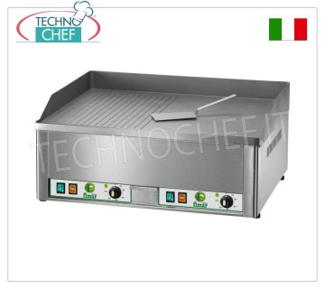 FIMAR - Fry Top Elettrico Professionale da Banco,Piastra 1/2 Rigata 1/2 Liscia,Mod.FRY2LR