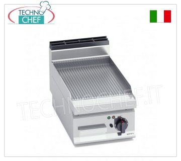 FRY TOP ELETTRICO con PIASTRA RIGATA in MULTIPAN, mod.E7FR4BP
