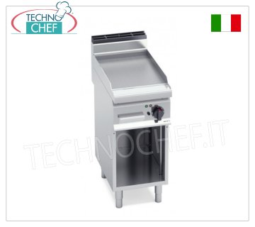 FRY TOP ELETTRICO con PIASTRA LISCIA in MULTIPAN, su VANO a GIORNO, Mod.E7FL4MP