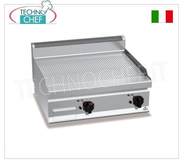 FRY TOP ELETTRICO con PIASTRA RIGATA in MULTIPAN, modulo TOP, mod.E7FR8BP-2