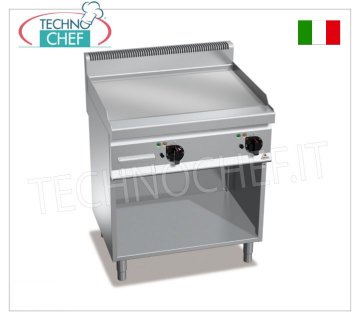 FRY TOP ELETTRICO con PIASTRA LISCIA in MULTIPAN, su VANO a GIORNO, mod.E7FL8MP-2