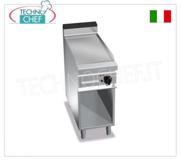 FRY TOP ELETTRICO con PIASTRA LISCIA in MULTIPAN, su VANO a GIORNO, mod.  E9FLM