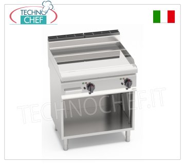 FRY TOP ELETTRICO con PIASTRA in COMPOUND LISCIA LUCIDA, Mod. E7FL8MP-2/CPD