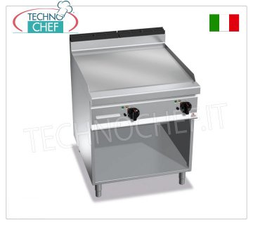 FRY TOP ELETTRICO con PIASTRA LISCIA in MULTIPAN, su VANO a GIORNO,  Mod.E9FL8M-2