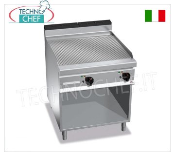 FRY TOP ELETTRICO con PIASTRA RIGATA in MULTIPAN, serie 900, Mod.E9FR8M-2