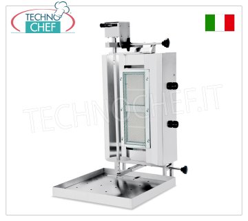 GYROS a GAS con 2 bruciatori indipendenti, asta di cottura alta 500 mm completa di piatto