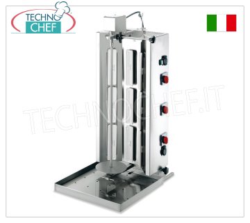 GYROS ELETTRICO con 9 resistenze, asta di cottura alta 740 mm completa di piatto