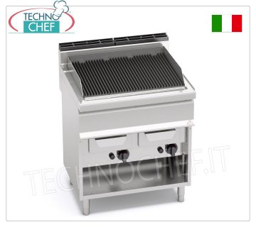 TECHNOCHEF - GRILL VAPOR a GAS, DOPPIO modulo su VANO a GIORNO, Mod.G7WG80M GRILL VAPOR-ACQUA a GAS, BERTOS, Linea MACROS 700, Serie WATER GRILL, DOPPIO modulo su VANO a GIORNO con ZONA COTTURA da mm 700x515, potenza termica Kw.18,00, Peso 85 Kg, dim.mm.800x700x900h