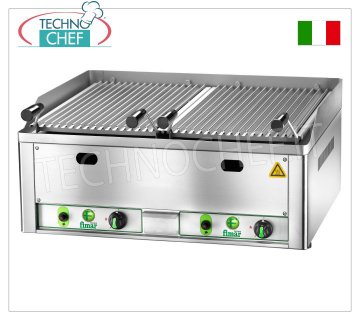 Fimar - GRIGLIA PIETRA LAVICA a GAS, DOPPIO modulo TOP, Mod.GL66