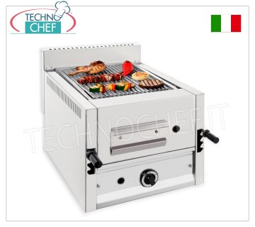 GRIGLIA PIETRA LAVICA a GAS, 1 MODULO TOP con ZONA COTTURA da mm 365x535