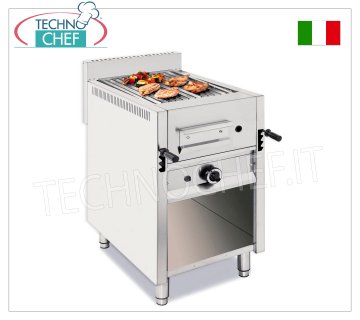 GRIGLIA PIETRA LAVICA a GAS su VANO a GIORNO, 1 MODULO con ZONA COTTURA da mm 365x535