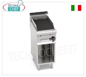 TECHNOCHEF - GRIGLIA PIETRALAVICA a GAS, 1 modulo su VANO a GIORNO, Mod.PLG40M/G