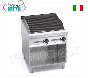 TECHNOCHEF - GRIGLIA PIETRALAVICA a GAS, DOPPIO modulo su VANO a GIORNO,  Mod.G9PL80M/G