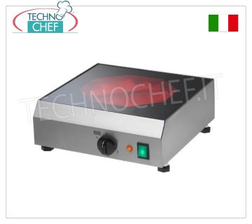 TECHNOCHEF - Piano Cottura in Vetroceramica Liscia, 1 Zona, Ø 23 cm, Mod.PC30/1