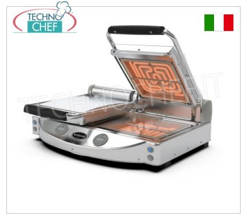 SPIDOCOOK - Piano Cottura Elettrico, Doppia Piastra in Vetroceramica Liscia Trasparente, Mod.SP020ET