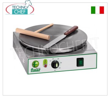 Technochef  -  Crepiera Elettrica Professionale, 1 Piastra in Ghisa Ø 350 mm, Mod.CRPN