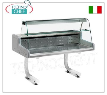 VETRINA ESPOSITIVA REFRIGERATA su SUPPORTO CON RUOTE, con VETRO CURVO, mod.VRY7