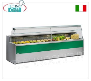 Banco Freddo Gastronomia, temp.+4°+6°C, Statico con Riserva, Vetro Diritto Inclinato, Profondo 79cm