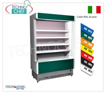 Frigor Murale Espositore, Linea VULCANO Profondo 60 cm,LUNGO 133 cm,con e senza gruppo refrigerante FRIGOR MURALE ESPOSITORE, Marca TECNODOM, Linea VULCANO 60, con 4 ripiani regolabili, ILLUMINAZIONE superiore a neon, temperatura +3°/+5°C, predisposto per UNITA' REFRIGERANTE REMOTA, V.230/1, Kw.0,084, Peso 170 Kg, dim.mm.1330x602x1970h