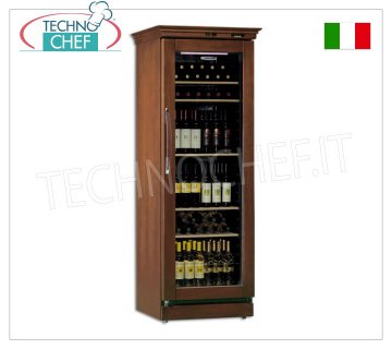 Technochef - Frigorifero per VINI 1 Porta per 106 Bottiglie, Statico, Multitemperatura da +6°/+16°C,