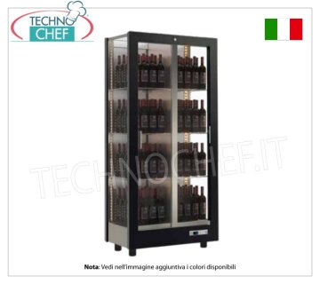 CANTINETTA-TECA per VINI capacità 128 bottiglie Verticali, Statica-Ventilata, 3 Lati Vetro per ISTALLAZIONE A PARETE
