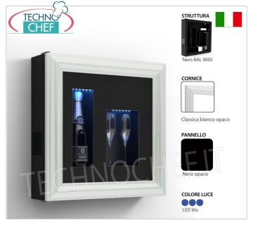 QUADRO VINO REFRIGERATO, 1 BOTTIGLIA e 2 BICCHIERI, Temp.+4°/+10°