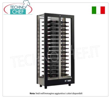 CANTINETTA-TECA per VINI capacità 120 bottiglie Orizzontali, Statica-Ventilata, 4 Lati Vetro per ISTALLAZIONE CENTRALE