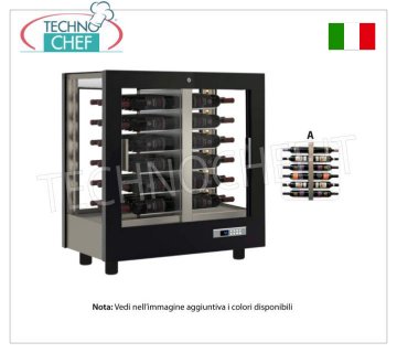 CANTINETTA-TECA per VINI capacità 48 bottiglie Orizzontali, Statica-Ventilata, 4 Lati Vetro per ISTALLAZIONE CENTRALE