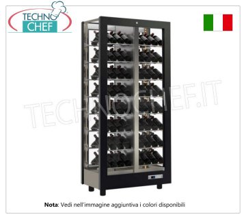 CANTINETTA-TECA per VINI, capacità 112 bottiglie Inclinate, Statica-Ventilata, 4 Lati Vetro per ISTALLAZIONE CENTRALE
