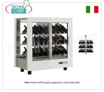 CANTINETTA-TECA per VINI, capacità 42 bottiglie Inclinate, Statica-Ventilata, 4 Lati Vetro per ISTALLAZIONE CENTRALE