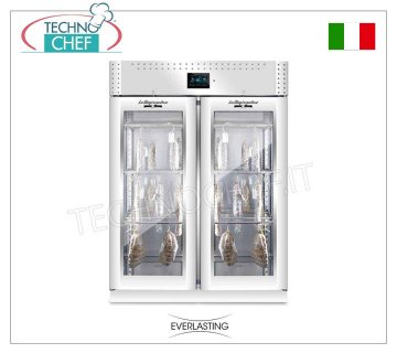 STAGIONATORE CONSERVATORE Salumi in Acciaio, 2 PORTE VETRO, resa max 200 Kg