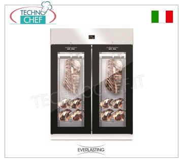 ARMADIO FROLLATURA CARNE, Inox, 2 PORTE VETRO, capactà Kg 300, mod. MEAT 1500 GLASS