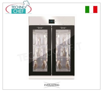 STAGIONATORE CONSERVATORE Salumi in Acciaio, 2 PORTE VETRO, resa max 200 Kg