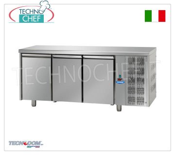 Tecnodom- Tavolo Frigo/Refrigerato Professionale 3 porte, Mod.TF03MIDGN