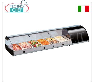 Technochef - VETRINA ESPOSITIVA REFRIGERATA da BANCO, capacità da 4 a 10 bacinelle GN 1/3