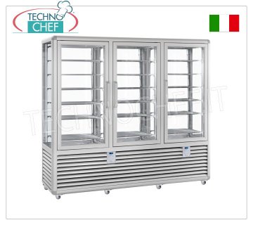 TECHNOCHEF - Vetrina Congelante per Gelateria 3 Porte, Temp.-15°-25°C, lt.1388, Mod.CGL1300S/S/S