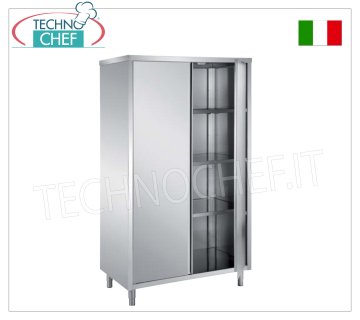 Armadio stoviglie INOX 304 con 2 ante a battente, Profondo cm 70 - Altezza 170 cm