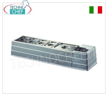 Vetrina refrigerata in ABS da banco, mm 1270x330 Vetrina refrigerante orizzontale da banco in ABS/plastica bianca, senza protezione, temp. d'esercizio +2/+10°C, bacinelle escluse, V.230/1, Kw.0,13, Peso 25 Kg, dim.mm.1270x330x230h